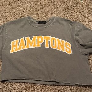 Source Unknown Gray and Yellow Crop Top